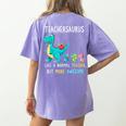Teachersaurus Like A Normal Teacher But More Awesome Women's Comfort Colors T-Shirt Back Print Violet Teachersaurus Like A Normal Teacher But More Awesome Women's Comfort Colors T-Shirt Back Print Violet