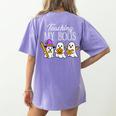 Teaching My Boos Ghost Teacher Halloween Spooky Educator Women's Comfort Colors T-Shirt Back Print Violet Teaching My Boos Ghost Teacher Halloween Spooky Educator Women's Comfort Colors T-Shirt Back Print Violet