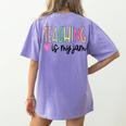 Teaching Is My Jam For Women Teacher Cute Teachers Outfit Women's Comfort Colors T-Shirt Back Print Violet Teaching Is My Jam For Women Teacher Cute Teachers Outfit Women's Comfort Colors T-Shirt Back Print Violet