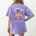 Teaching Kids About Jesus Is My Ministry Christian Teacher Women's Comfort Colors T-Shirt Back Print Violet Teaching Kids About Jesus Is My Ministry Christian Teacher Women's Comfort Colors T-Shirt Back Print Violet