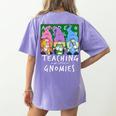 Teaching My Little Gnomies With Gnome For Teacher Women Women's Comfort Colors T-Shirt Back Print Violet