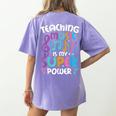 Teaching Music Is My Superpower Music Teacher For Men Women Kids Women's Comfort Colors T-Shirt Back Print Violet Teaching Music Is My Superpower Music Teacher For Men Women Kids Women's Comfort Colors T-Shirt Back Print Violet