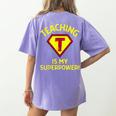 Teaching Is My Superpower Fun Elementary Teacher 1st Grade Women's Comfort Colors T-Shirt Back Print Violet Teaching Is My Superpower Fun Elementary Teacher 1st Grade Women's Comfort Colors T-Shirt Back Print Violet
