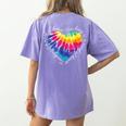 Teaching Is a Work Of Heart Tie Dye Hippie For Teacher For Men Women Girls Kids Women's Comfort Colors T-Shirt Back Print Violet