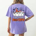 Team 5th Grade Boo Crew Halloween Teacher Student Costume Women's Comfort Colors T-Shirt Back Print Violet