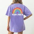 Team Pre-K Teacher Crew Squad Hello Back School Graduation Women's Comfort Colors T-Shirt Back Print Violet Team Pre-K Teacher Crew Squad Hello Back School Graduation Women's Comfort Colors T-Shirt Back Print Violet