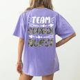 Team School Nurse Camo Teacher Student Back To School For Men Women Women's Comfort Colors T-Shirt Back Print Violet