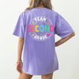 Team Second Grade Teacher Back To School 2nd Grade Squad Women's Comfort Colors T-Shirt Back Print Violet