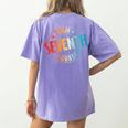 Team Seventh Grade Teacher Student Back To School 7th Grade Women's Comfort Colors T-Shirt Back Print Violet