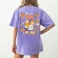 Team TK Crew Preppy Coquette Bow Pumpkin Fall TK Teacher Women's Comfort Colors T-Shirt Back Print Violet Team TK Crew Preppy Coquette Bow Pumpkin Fall TK Teacher Women's Comfort Colors T-Shirt Back Print Violet