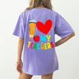 Teens Graduation I Heart My Teachers I Love My Teachers Women's Comfort Colors T-Shirt Back Print Violet
