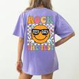 Test Day Rock The Test Teacher Testing Day You Got This Women's Comfort Colors T-Shirt Back Print Violet