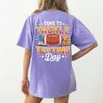 Test Day State Football Tackle Testing Day Sports Teacher Women's Comfort Colors T-Shirt Back Print Violet