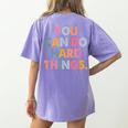 Test Day Teacher You Can Do Hard Things Women Kids Women's Comfort Colors T-Shirt Back Print Violet