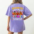 Thankful For My 1st Grade Turkeys Thanksgiving Teacher Fall Women's Comfort Colors T-Shirt Back Print Violet Thankful For My 1st Grade Turkeys Thanksgiving Teacher Fall Women's Comfort Colors T-Shirt Back Print Violet