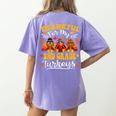 Thankful For My 2nd Grade Turkeys Thanksgiving Teacher Fall Women's Comfort Colors T-Shirt Back Print Violet Thankful For My 2nd Grade Turkeys Thanksgiving Teacher Fall Women's Comfort Colors T-Shirt Back Print Violet