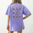 Thankful For Books Turkey Reading Book Lovers Fall Teacher Women's Comfort Colors T-Shirt Back Print Violet