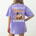 Thankful For My Dance Students Thanksgiving Turkey Teacher For Men Women Girls Kids Women's Comfort Colors T-Shirt Back Print Violet