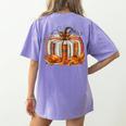 Thanksgiving Book Pumpkin Reading Teachers Fall Lovers Boys Women's Comfort Colors T-Shirt Back Print Violet Thanksgiving Book Pumpkin Reading Teachers Fall Lovers Boys Women's Comfort Colors T-Shirt Back Print Violet