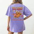 Thanksgiving Grammar Thankful English Teacher Fall Turkey Women's Comfort Colors T-Shirt Back Print Violet