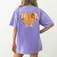Thanksgiving Teacher Pencil Bow One Thankful Teacher Fall Women's Comfort Colors T-Shirt Back Print Violet