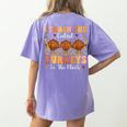 Thanksgiving Teacher I Teach The Cutest Turkeys In The Flock Women's Comfort Colors T-Shirt Back Print Violet Thanksgiving Teacher I Teach The Cutest Turkeys In The Flock Women's Comfort Colors T-Shirt Back Print Violet
