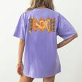 Thanksgiving Turkey Teach Thankful Teacher Girly Bow Women Women's Comfort Colors T-Shirt Back Print Violet Thanksgiving Turkey Teach Thankful Teacher Girly Bow Women Women's Comfort Colors T-Shirt Back Print Violet