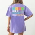 Think Like A Proton Stay Positive Science Teacher Women's Comfort Colors T-Shirt Back Print Violet Think Like A Proton Stay Positive Science Teacher Women's Comfort Colors T-Shirt Back Print Violet