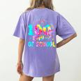 Tie Dye Happy 100th Day Of School Teacher Student 100 Days Women's Comfort Colors T-Shirt Back Print Violet Tie Dye Happy 100th Day Of School Teacher Student 100 Days Women's Comfort Colors T-Shirt Back Print Violet