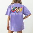 Tie Dye Hippie Peace Love Teach Teacher Appreciation Women's Comfort Colors T-Shirt Back Print Violet Tie Dye Hippie Peace Love Teach Teacher Appreciation Women's Comfort Colors T-Shirt Back Print Violet