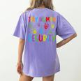 Tiny Human Security Preschool Childcare Teacher Babysitters Women's Comfort Colors T-Shirt Back Print Violet