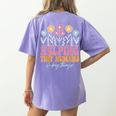 Tiny People Help Do Big Things Nursery Teacher Women's Comfort Colors T-Shirt Back Print Violet