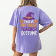 This Is My Tired Teacher Costume Halloween Premium Tri-Blend Women's Comfort Colors T-Shirt Back Print Violet