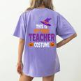 Tired Teacher Costume For Halloween Teachers Women's Comfort Colors T-Shirt Back Print Violet