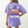 Tired Teacher Costume For Humor Halloween Women's Comfort Colors T-Shirt Back Print Violet Tired Teacher Costume For Humor Halloween Women's Comfort Colors T-Shirt Back Print Violet