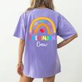 TK And Kinder Crew TK Teacher Transitional Kindergarten PreK Women's Comfort Colors T-Shirt Back Print Violet
