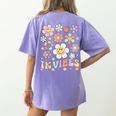 TK Vibes Back To School TK Girl Kid TK Team TK Teacher Women Women's Comfort Colors T-Shirt Back Print Violet