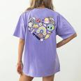 TK Vibes Back To School TK Kid Girl TK Team TK Teacher Women Women's Comfort Colors T-Shirt Back Print Violet