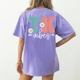 TK Vibes Back To School Teachers Students TK Team Women's Comfort Colors T-Shirt Back Print Violet