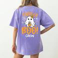 Toddler Boo Crew Babysitters Daycare Teacher Halloween Party Women's Comfort Colors T-Shirt Back Print Violet