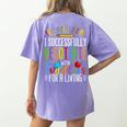 Toddler Negotiator Preschool Teacher Humor Babysitters Women's Comfort Colors T-Shirt Back Print Violet