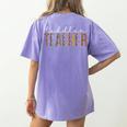 Toddler Teacher Leopard Appreciation For Women For Work Women's Comfort Colors T-Shirt Back Print Violet Toddler Teacher Leopard Appreciation For Women For Work Women's Comfort Colors T-Shirt Back Print Violet