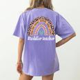 Toddler Teacher Rainbow Leopard Infant Teacher Men Women Women's Comfort Colors T-Shirt Back Print Violet Toddler Teacher Rainbow Leopard Infant Teacher Men Women Women's Comfort Colors T-Shirt Back Print Violet