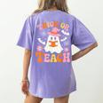 Trick Or Teach Cute Floral Ghost Teacher Halloween Costume Women's Comfort Colors T-Shirt Back Print Violet Trick Or Teach Cute Floral Ghost Teacher Halloween Costume Women's Comfort Colors T-Shirt Back Print Violet