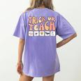 Trick Or Teach With Symbols Special Education Teacher Spooky Women's Comfort Colors T-Shirt Back Print Violet Trick Or Teach With Symbols Special Education Teacher Spooky Women's Comfort Colors T-Shirt Back Print Violet