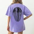 Trilobite Fossil Geology Teacher Student Geologist Women's Comfort Colors T-Shirt Back Print Violet