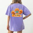 Turkey Read Books Reading Fall Thanksgiving Teacher Women's Comfort Colors T-Shirt Back Print Violet Turkey Read Books Reading Fall Thanksgiving Teacher Women's Comfort Colors T-Shirt Back Print Violet