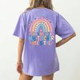 Twinning With My Teacher Bestie Rainbow Matching Teachers Women's Comfort Colors T-Shirt Back Print Violet