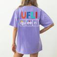UFLI Queen Science Of Reading Literacy Teacher Appreciation Women's Comfort Colors T-Shirt Back Print Violet UFLI Queen Science Of Reading Literacy Teacher Appreciation Women's Comfort Colors T-Shirt Back Print Violet