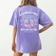 Never Underestimate Teachers Who Runs For Fun Running Teache Women's Comfort Colors T-Shirt Back Print Violet